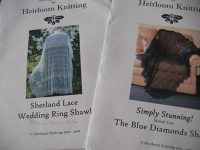  and a copy of the much vaunted Shetland lace Wedding Ring Shawl number 
